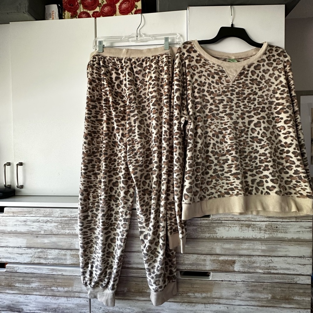 🐆 Honeydew Intimates Leopard Pajama Set XXL Cozy Lounge Sleepwear
